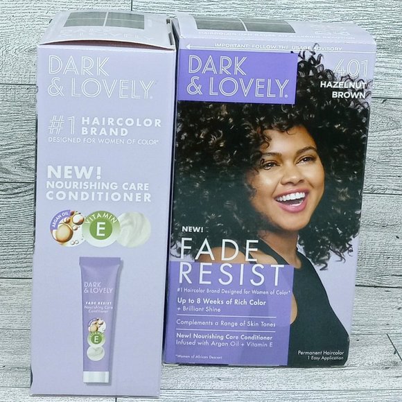 2x Dark & Lovely Fade Resist Argan Oil + Vitamin E Hair Color 401 HAZELNUT BROWN - Picture 2 of 4